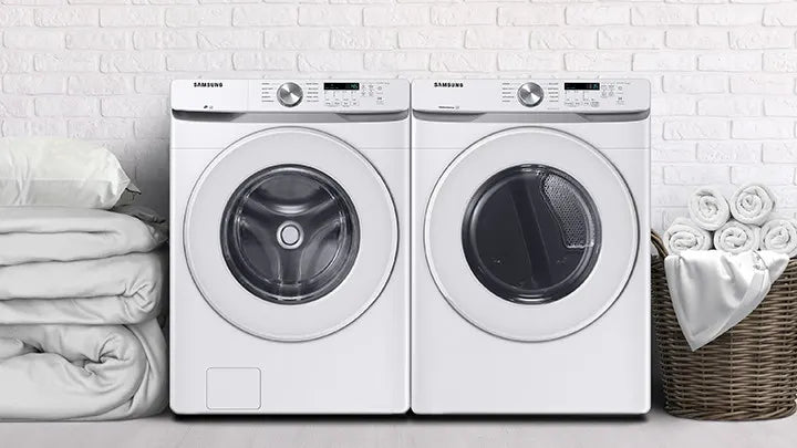 Laundry Set with Front Load Washer WF45T6000AW and Electric Dryer DVE45T6020W