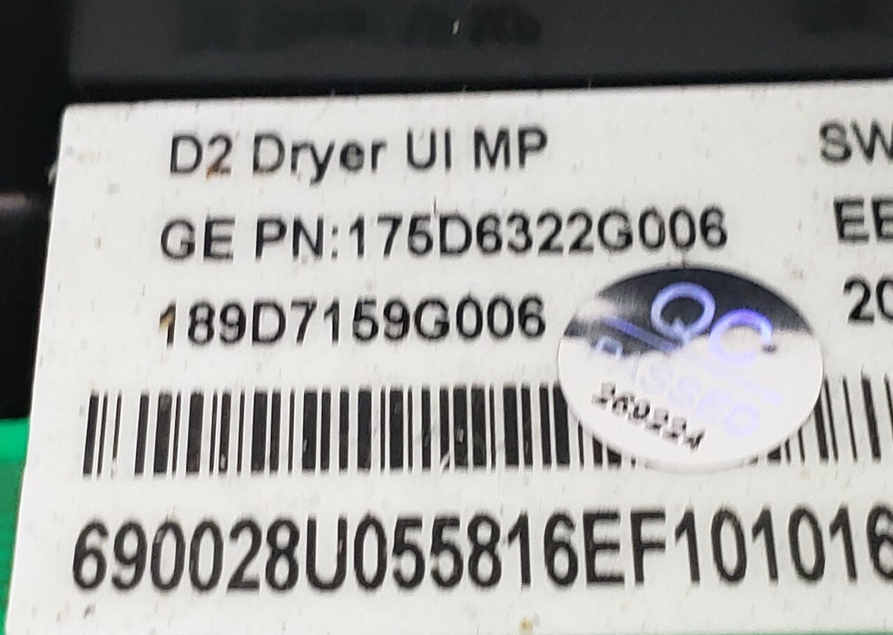 Rabon Services Group - Genuine OEM Replacement for GE Dryer Control 175D6322G006  &