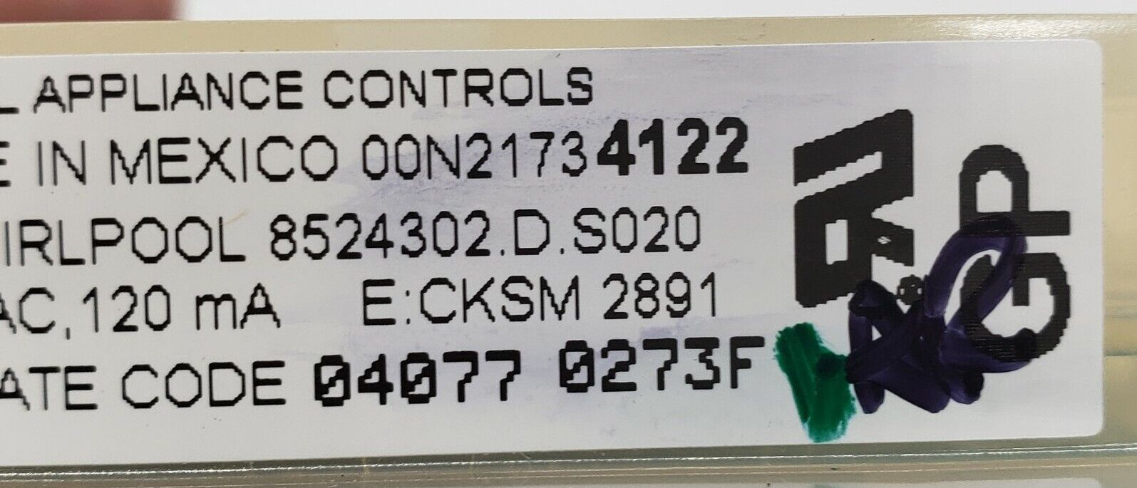 Genuine OEM Whirlpool Oven Control 8524302   *Same Day Ship