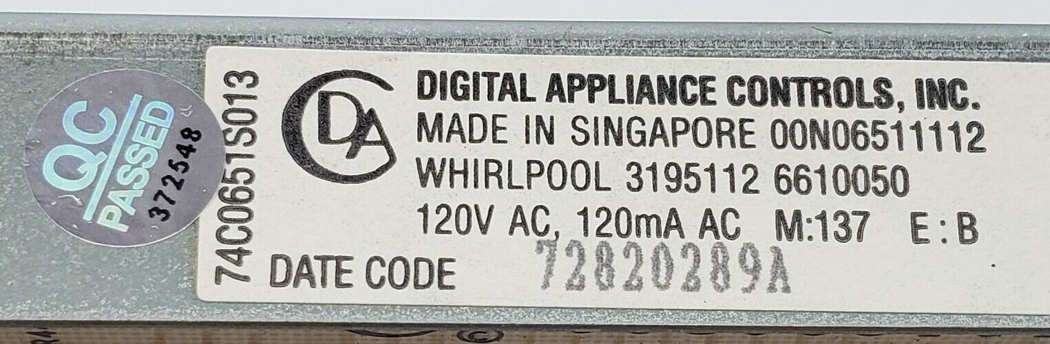 Genuine OEM Whirlpool Oven Control Board 3195112  & Free Same Day Ship