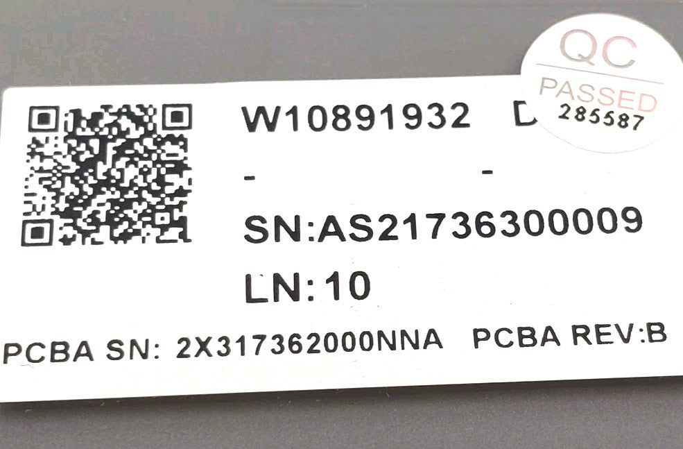 Rabon Services Group - OEM Replacement for Whirlpool Dryer Control Panel W10891932