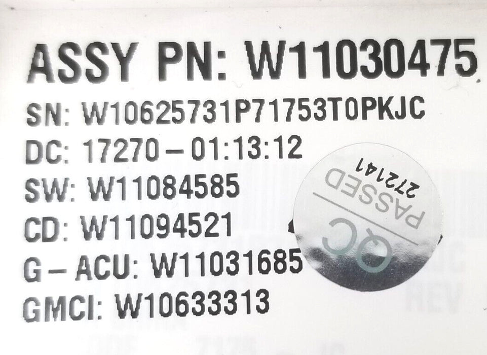 Rabon Services Group - OEM Replacement for Whirlpool Washer Control W11030475  * *