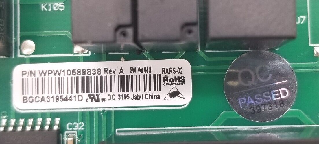 OEM Whirlpool Fridge Control WPW10589838  Same Day Shipping