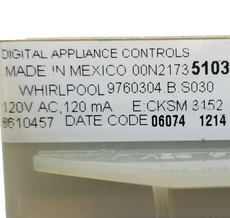 Genuine OEM Whirlpool Range Control 9760304  *Free Same Day Ship