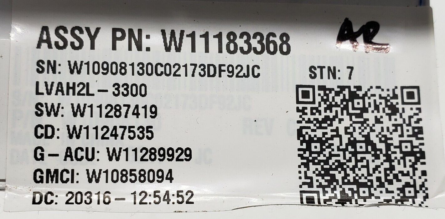 OEM Whirlpool Washer Control W11183368  ⭐Free Same Day Ship⭐