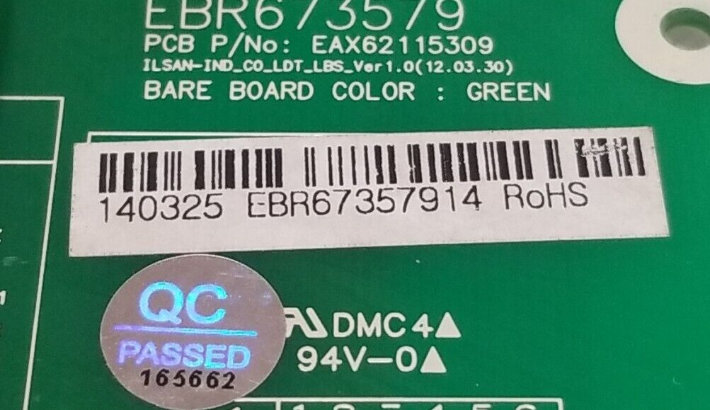 OEM LG Fridge Display Control EBR67357914   Free Same Day Shipping