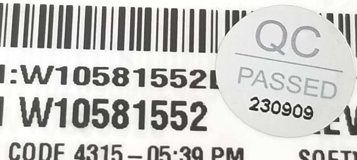 OEM Whirlpool Washer Control W10581552   ⭐Free Same Day Shipping⭐