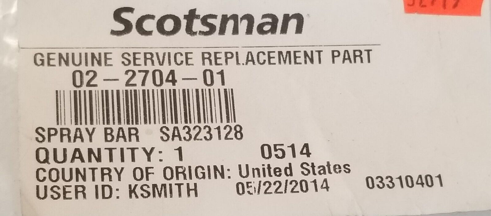 OEM Scotsman Ice Machine Spray Bar 02-2704-01   *Same Day Ship