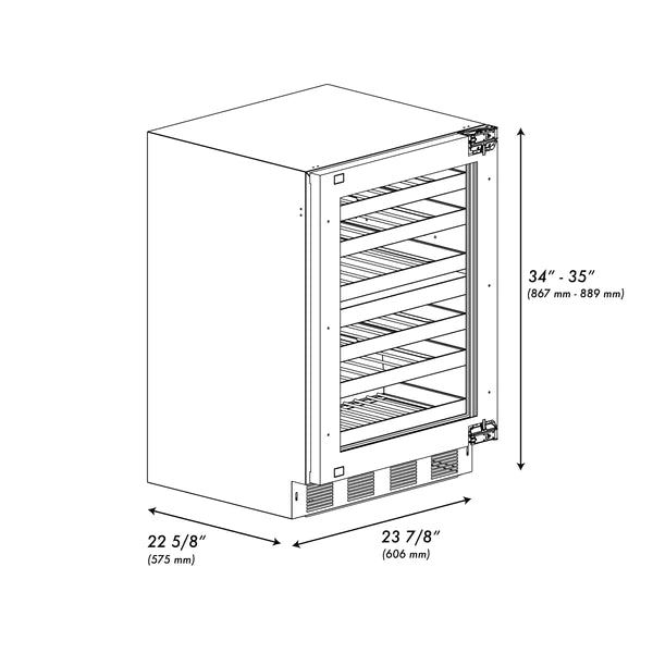 ZLINE 24 Inch Dual-Zone Wine Cooler with Panel-Ready Door (RWDPO-24)