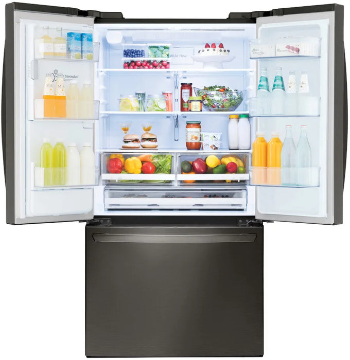 LG 36 Inch Smart French Door Refrigerator with 28 cu.ft. Capacity, Black Stainless