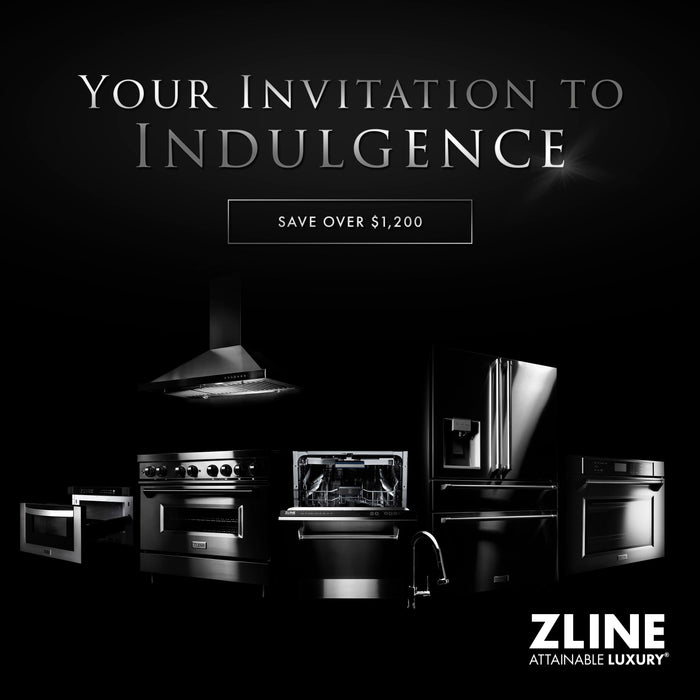 ZLINE 30 in. Porcelain Rangetop in Black Stainless with 4 Gas Burners (RTB-30) Available with Brass Burners