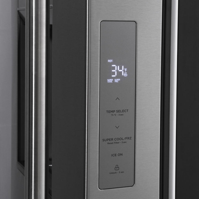 ZLINE 36 in. 28.9 cu. ft. Standard-Depth French Door External Water Dispenser Refrigerator with Dual Ice Maker in Fingerprint Resistant Stainless Steel (RSM-W-36)