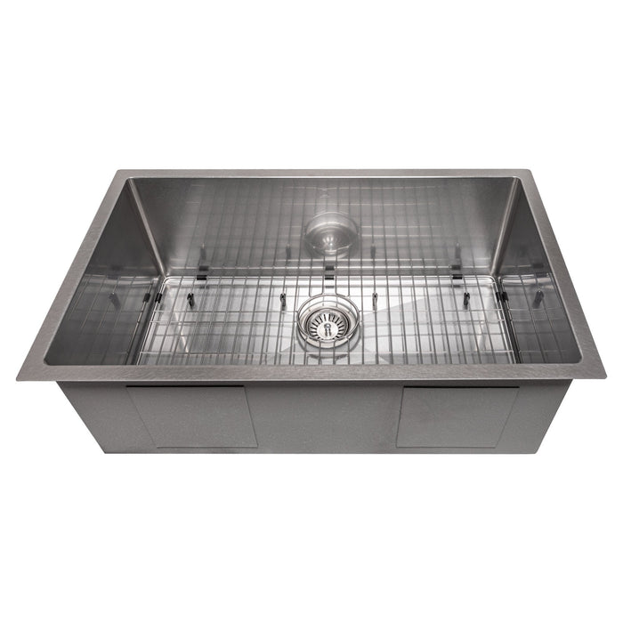 ZLINE 30 in. Meribel Undermount Single Bowl Kitchen Sink with Bottom Grid (SRS-30)