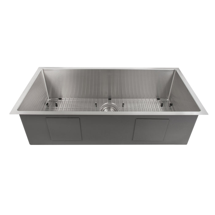 ZLINE 33 in. Meribel Undermount Single Bowl Stainless Steel Kitchen Sink with Bottom Grid (SRS-33)