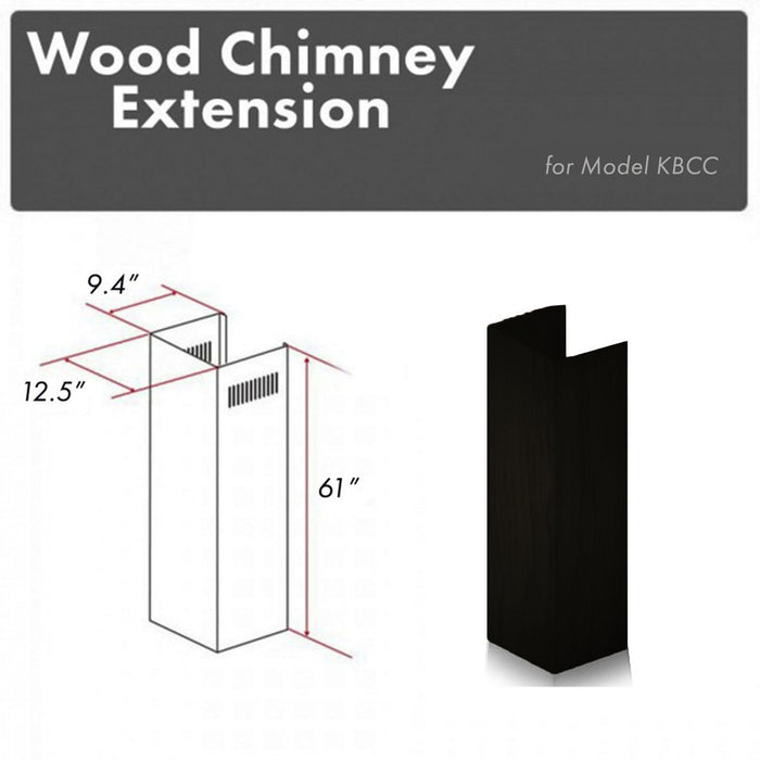ZLINE 61 in. Wooden Chimney Extension for Ceilings up to 12.5 ft. (KBCC-E)