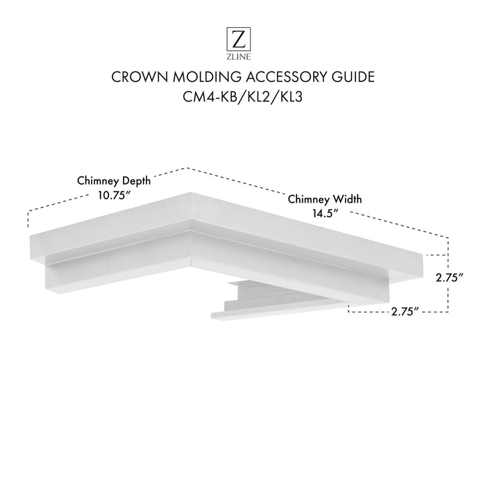 ZLINE Crown Molding 4 For Wall Range Hood (CM4-KB/KL2/KL3)