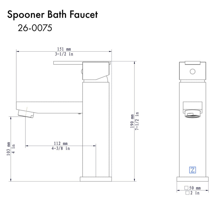 ZLINE Spooner Bath Faucet in Black Matte (SPN-BF-MB)