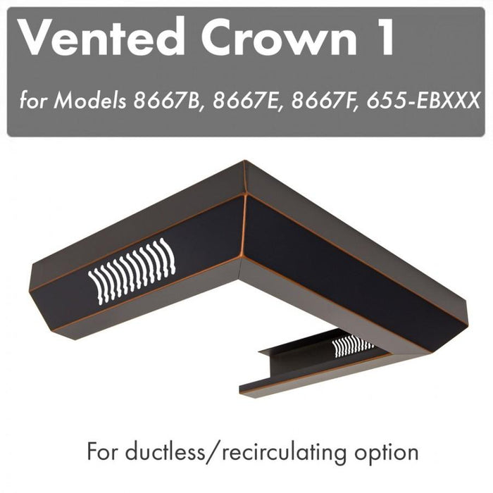 ZLINE Vented Crown Molding Profile 1 For Wall Mount Range Hood (CM1V-8667B)