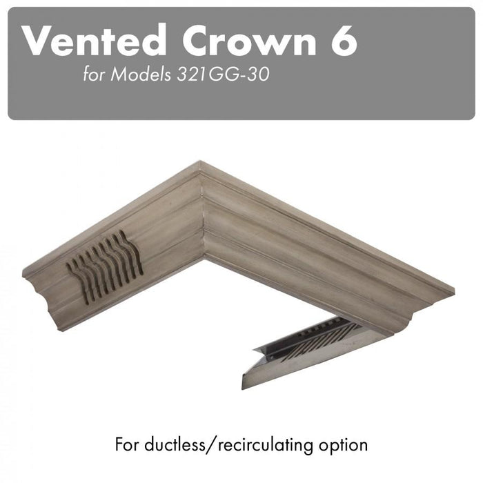 ZLINE Vented Crown Molding Profile 6 For Wall Mount Range Hood (CM6V-300G)