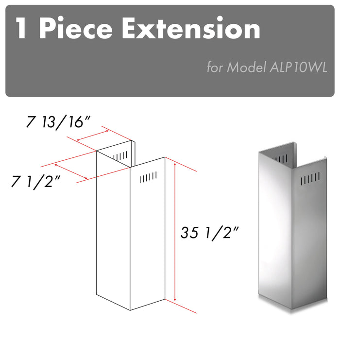 ZLINE 1-36" Chimney Extension for 9 ft. to 10 ft. Ceilings (1PCEXT-ALP10WL)