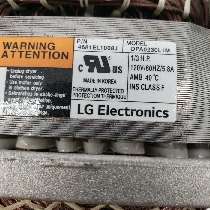 Genuine OEM LG Dryer Motor 4681EL1008J - *Free Same Day Ship