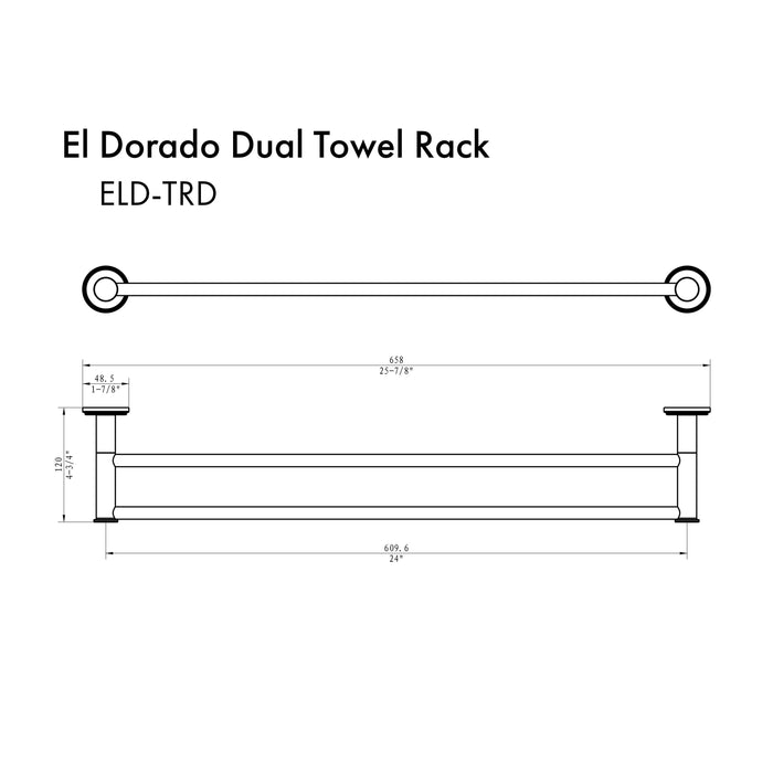 ZLINE El Dorado Double Towel Rail with color options (ELD-TRD)