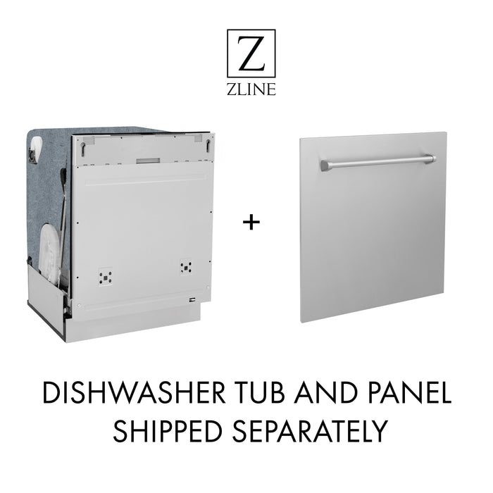 ZLINE Autograph Edition 24" 3rd Rack Top Touch Control Tall Tub Dishwasher in White Matte with Accent Handle, 45dBa (DWMTZ-WM-24)