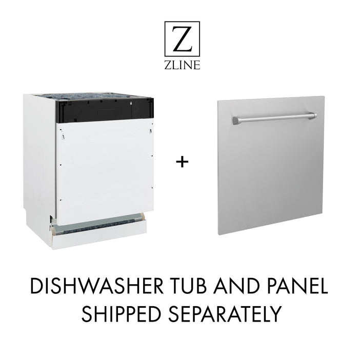 ZLINE 24" Tallac Series 3rd Rack Dishwasher in Custom Panel Ready with Stainless Steel Tub, 51dBa (DWV-24)