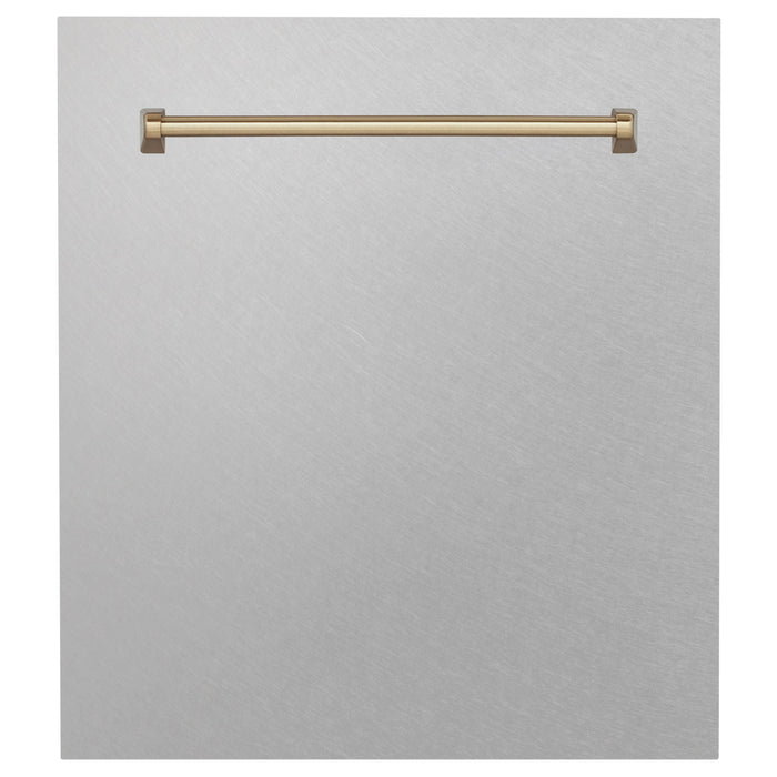 ZLINE 24" Autograph Edition Tallac Dishwasher Panel in DuraSnow® Stainless Steel with Accent handle  (DPVZ-SN-24)