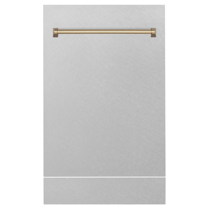 ZLINE 18" Autograph Edition Tallac Dishwasher Panel in DuraSnow® Stainless Steel with Accent Handle (DPVZ-SN-18)