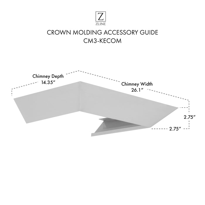ZLINE Crown Molding #3 For Wall Range Hood (CM3-KECOM)