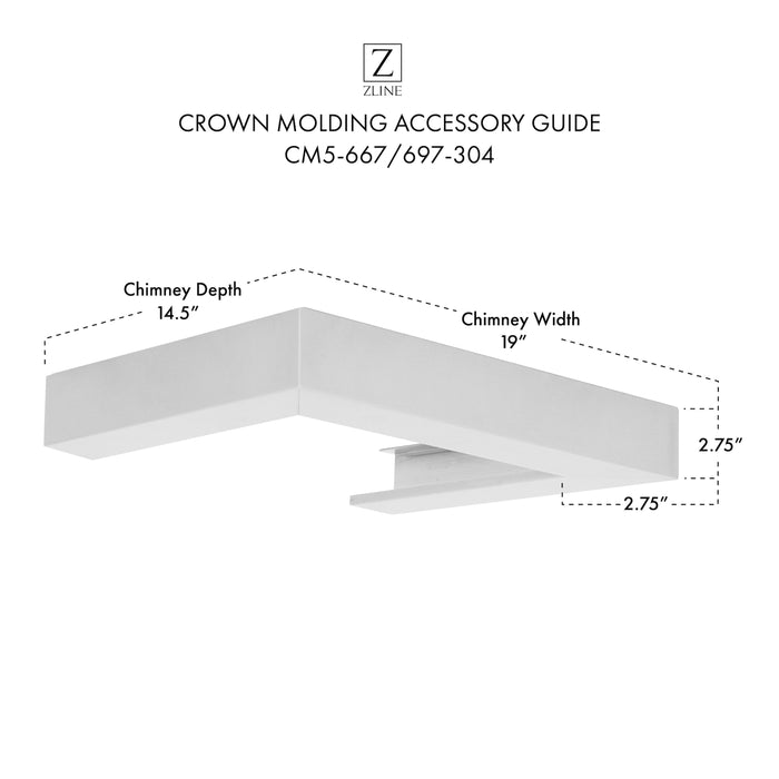 ZLINE Crown Molding Profile 5 for Wall Mount Range Hood (CM5-667/ 697-304)