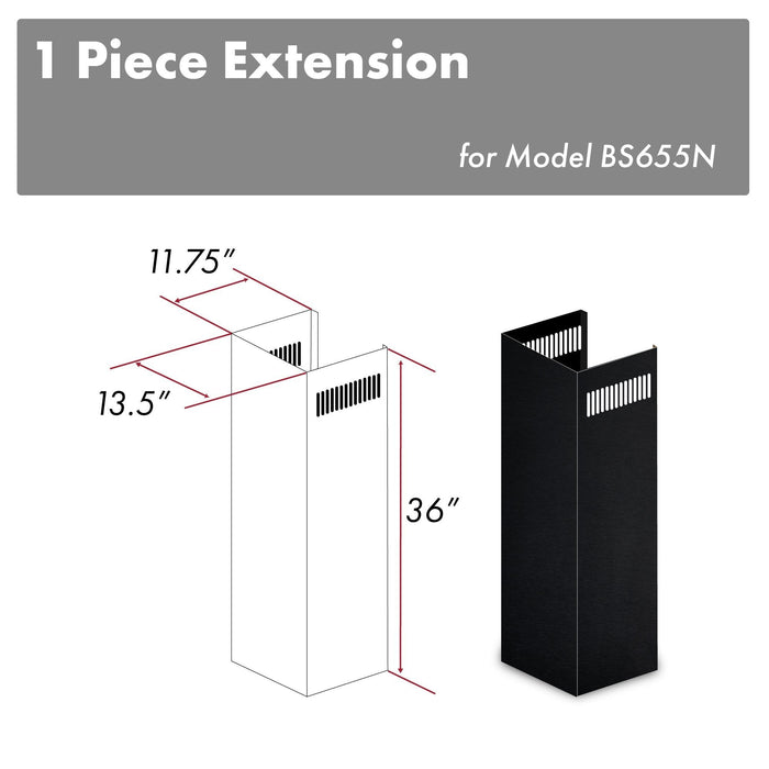 ZLINE 1-36" Chimney Extension for 9 ft. to 10 ft. Ceilings (1PCEXT-BS655N)