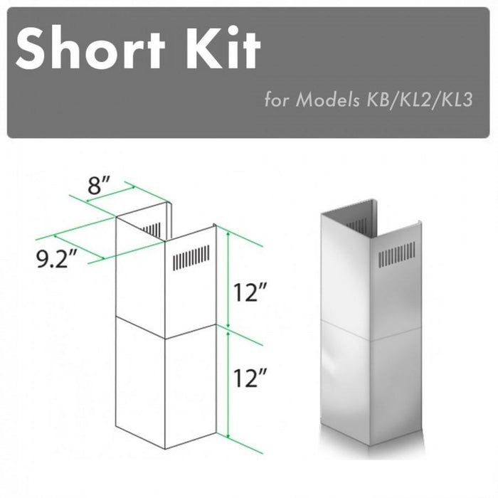 ZLINE 2-12 in. Short Chimney Pieces for 7.4 ft. to 8 ft. Ceilings (SK-KB/KL2/KL3)