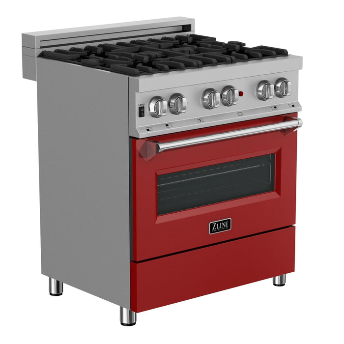 ZLINE 30" 4.0 cu. ft. Dual Fuel Range with Gas Stove and Electric Oven in ZLINE DuraSnow Stainless Steel® with Color Door Options (RAS-SN-30)