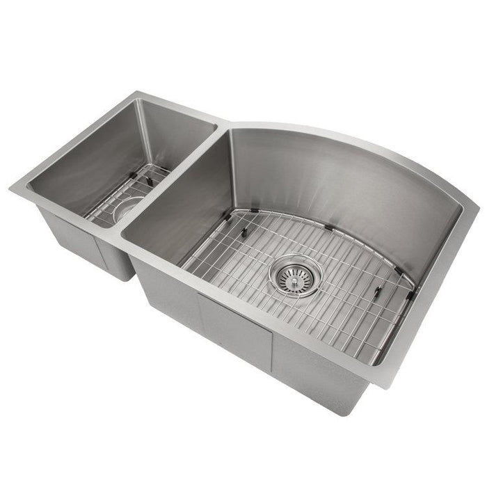 ZLINE 33 in. Aspen Undermount Double Bowl Kitchen Sink with Bottom Grid (SC30D)