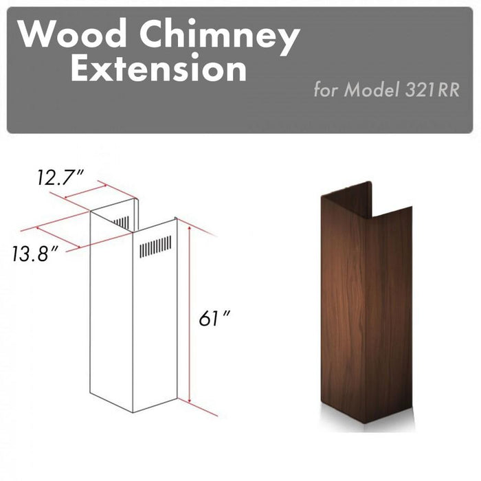 ZLINE 61" Wooden Chimney Extension for Ceilings up to 12.5 ft. (321RR-E)