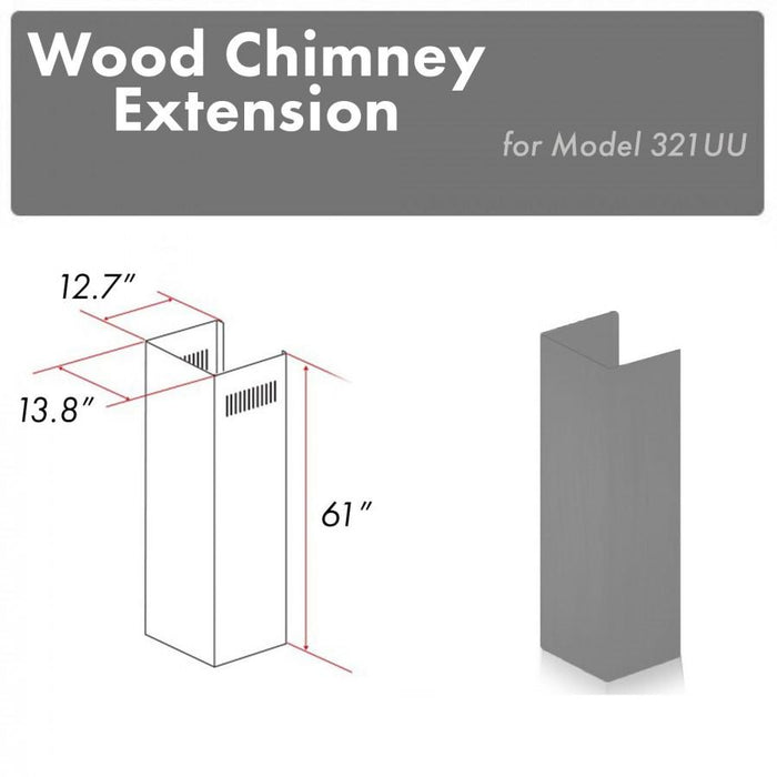 ZLINE 61" Wooden Chimney Extension for Ceilings up to 12.5 ft. (321UU-E)