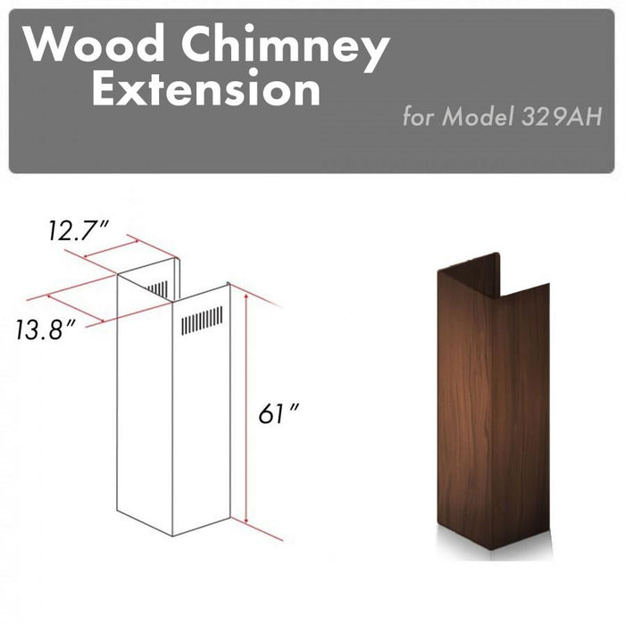 ZLINE 61" Wooden Chimney Extension for Ceilings up to 12.5 ft. (329AH-E)