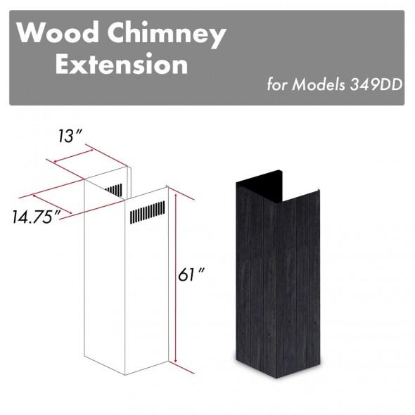 ZLINE 61" Wooden Chimney Extension for Ceilings up to 12.5 ft. (349DD-E)