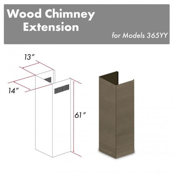 ZLINE 61" Wooden Chimney Extension For Ceilings Up To 12.5 Ft. (365YY-E)