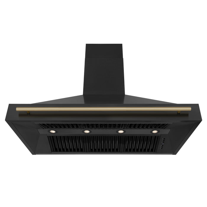ZLINE 48" Black Stainless Steel Range Hood with Accent Handle (BS655-48)