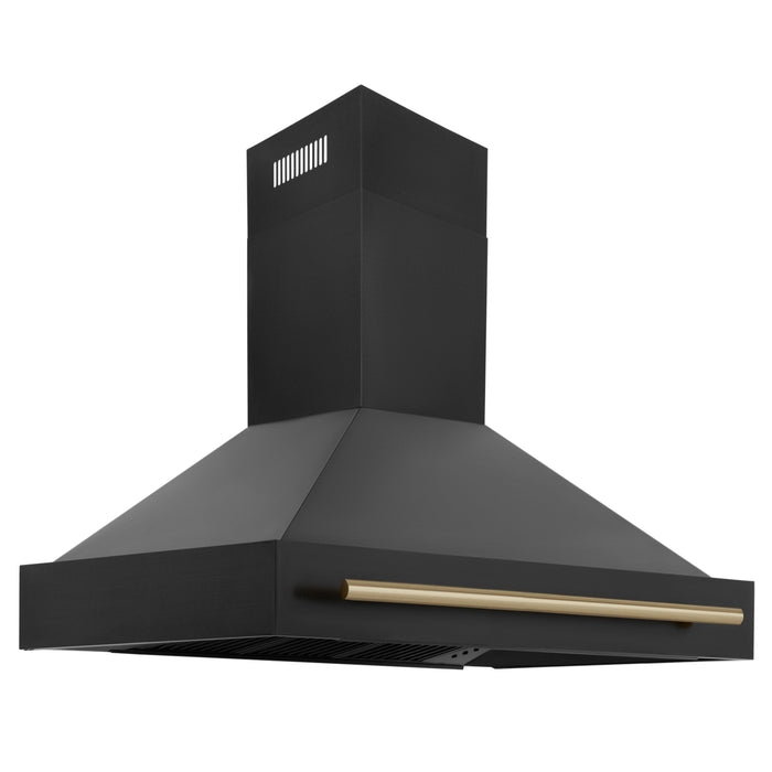 ZLINE 48" Black Stainless Steel Range Hood with Accent Handle (BS655-48)