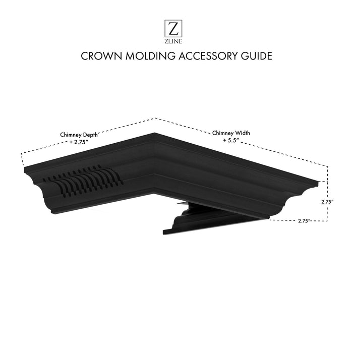 ZLINE Crown Molding in Black Stainless Steel with Built-in Bluetooth Speakers (CM6-BT-BSKEN)