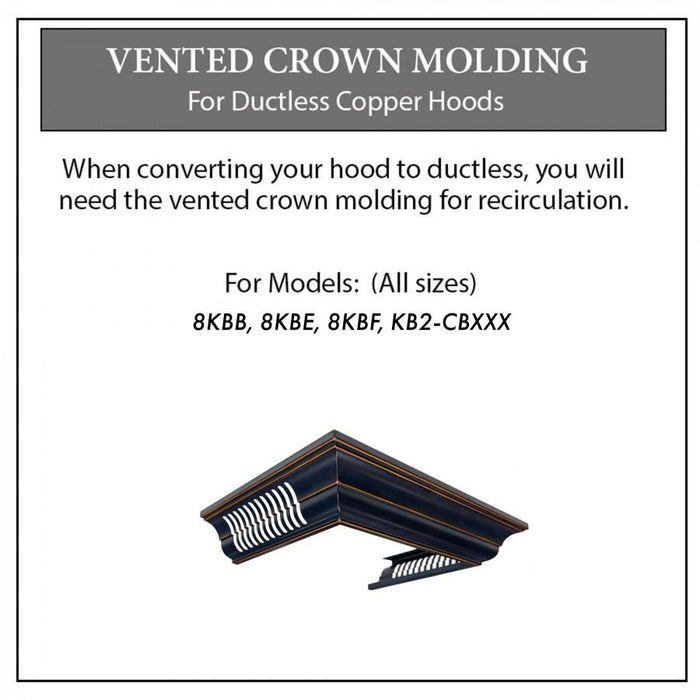 ZLINE Crown Molding with Vents for Designer Copper Range Hood (CM6V-8KBB)
