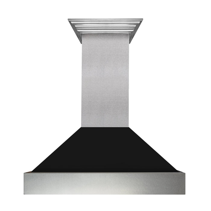 ZLINE Ducted DuraSnow Stainless Steel Range Hood with Black Matte Shell (8654BLM)