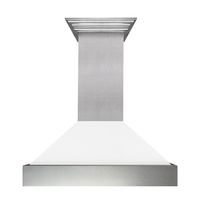 ZLINE DuraSnow Stainless Steel Range Hood With White Matte Shell (8654WM)