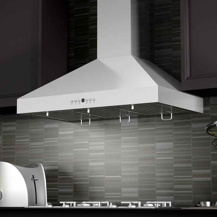 ZLINE Convertible Vent Wall Mount Range Hood in Stainless Steel with Crown Molding (KL3CRN)