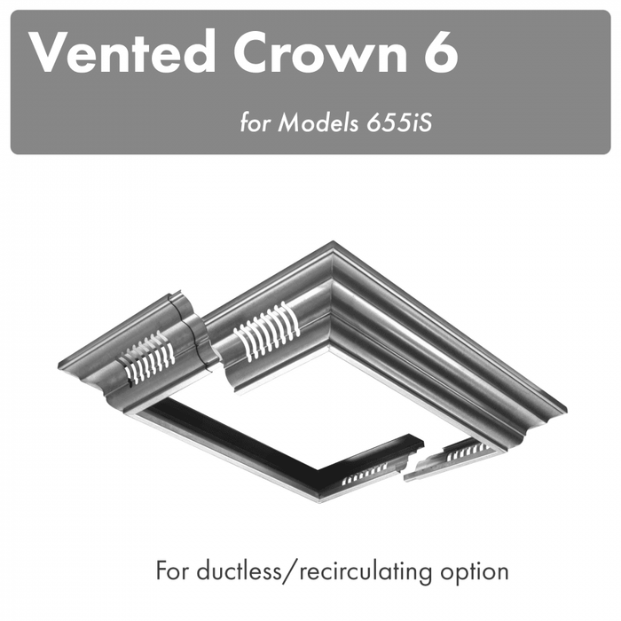 ZLINE Vented Crown Molding Profile 6 For Island Mount Range Hood (CM6V-655iS)