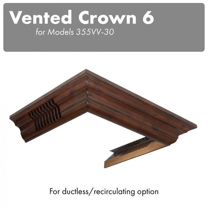 ZLINE Vented Crown Molding Profile 6 For Wall Mount Range Hood (CM6V-300V)